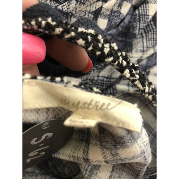 Plaid Dress Long Sleeve Fit and Flare Black White Casual Mini Small‎ - Picture 11 of 12